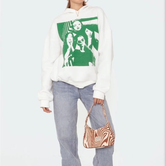 Edikted Mono Print Hoodie - Picture 2 of 3